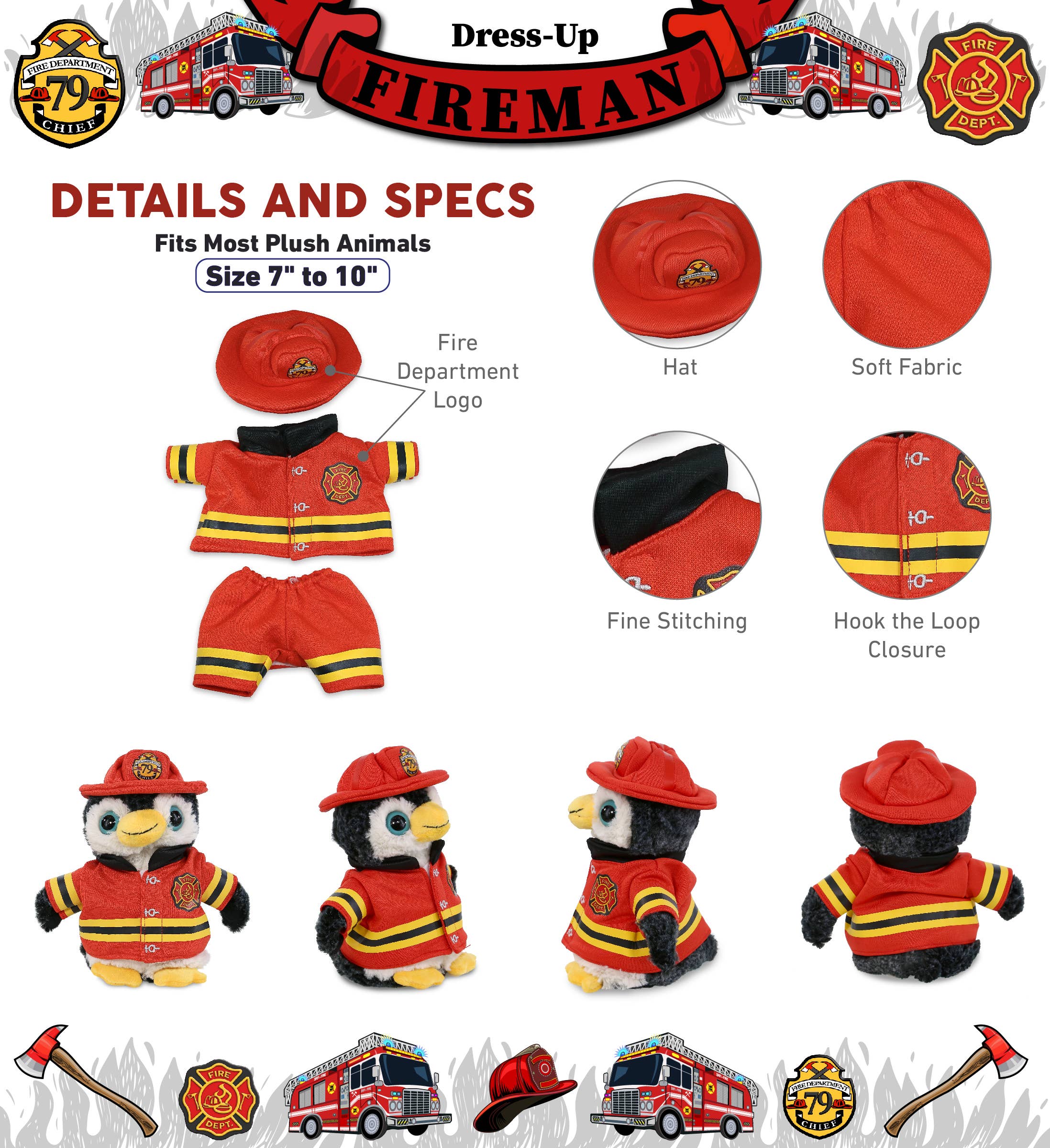 Cota Global - Wholesale Stuffed/Plush Toy - Kids & Baby - Plush Dress-Up - Fireman Large1