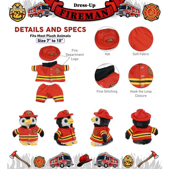 Cota Global - Wholesale Stuffed/Plush Toy - Kids & Baby - Plush Dress-Up - Fireman Large1