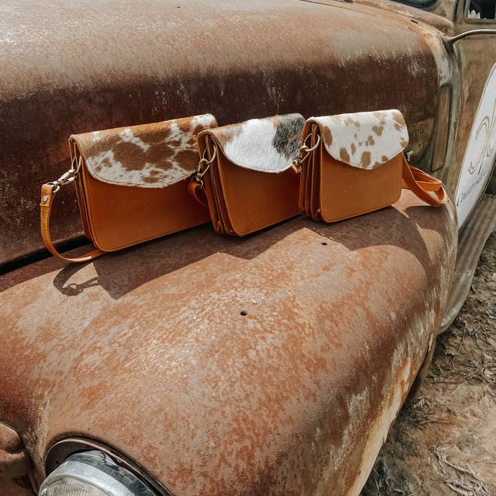 Texas Western Cowhide Bags and More - Wholesale Crossbody Bag - Women's - Chic Cowhide Leather Western crossbody purse