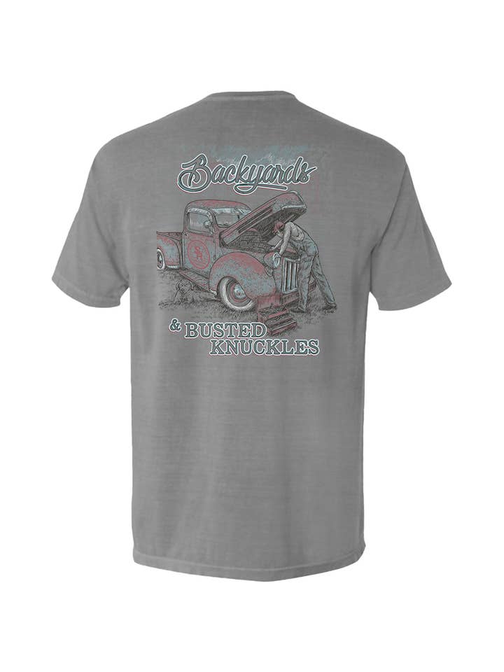Shield Republic - Wholesale Screen Printed T-Shirt - Men's - Backyards and Busted Knuckles Pocket Tee
