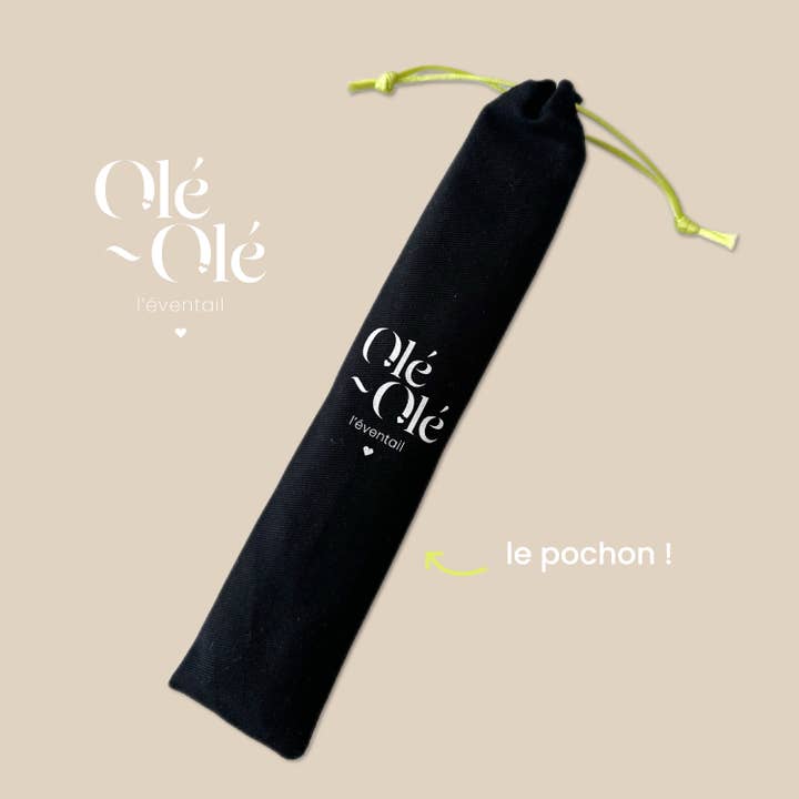 Olé-Olé - Wholesale Handheld Folding Fan - Black & White fan2