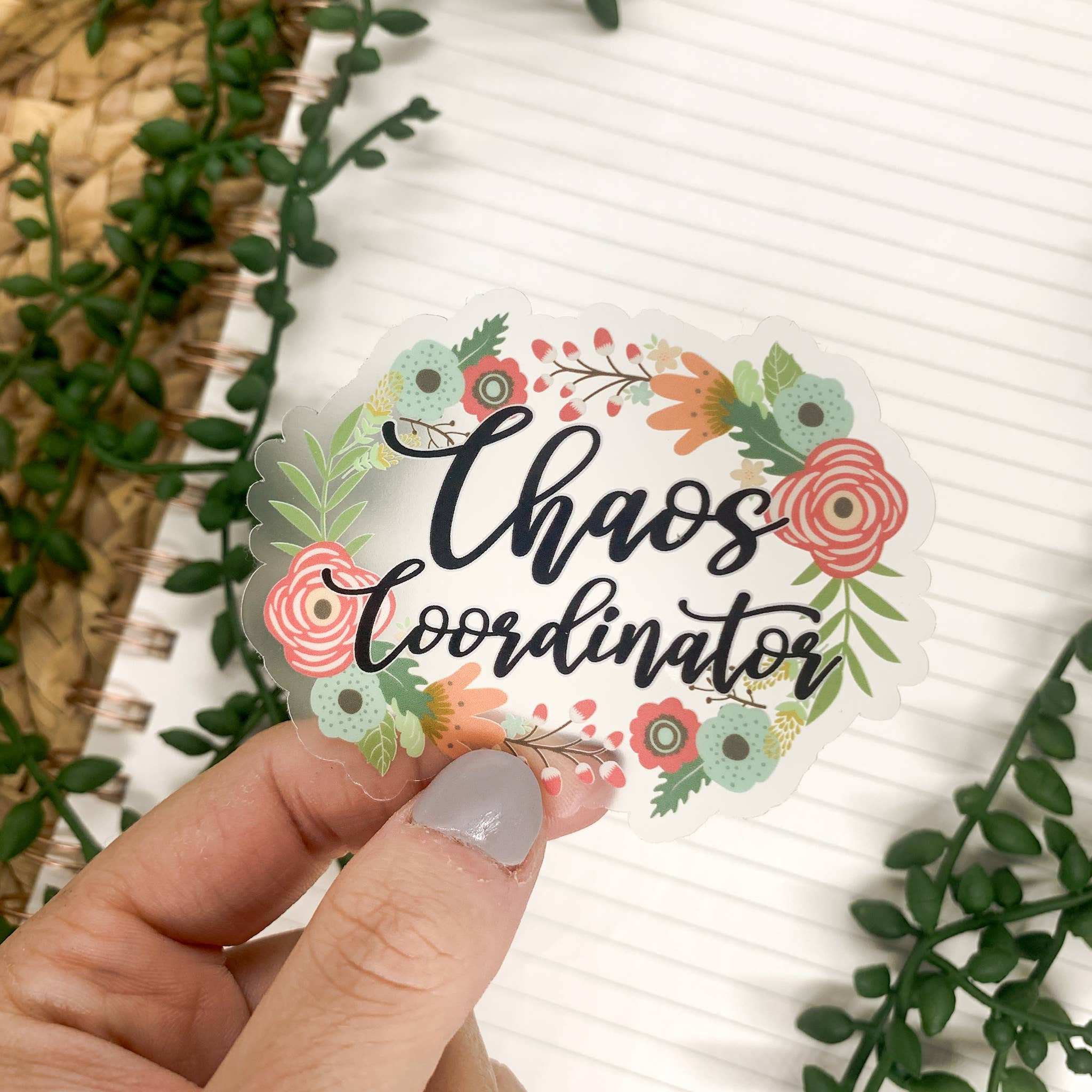 Savannah and James Co - Wholesale Sticker - Chaos Coordinator Clear, Vinyl Sticker, 3x3 in.