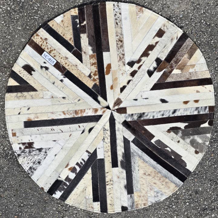 Ranchers Closet - Wholesale Rug Pad - Modern Cowhide Carpet - Leather Patchwork , Western Rug5