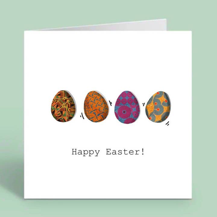 African Easter Egg Card for wholesale by Aziza Illustrates