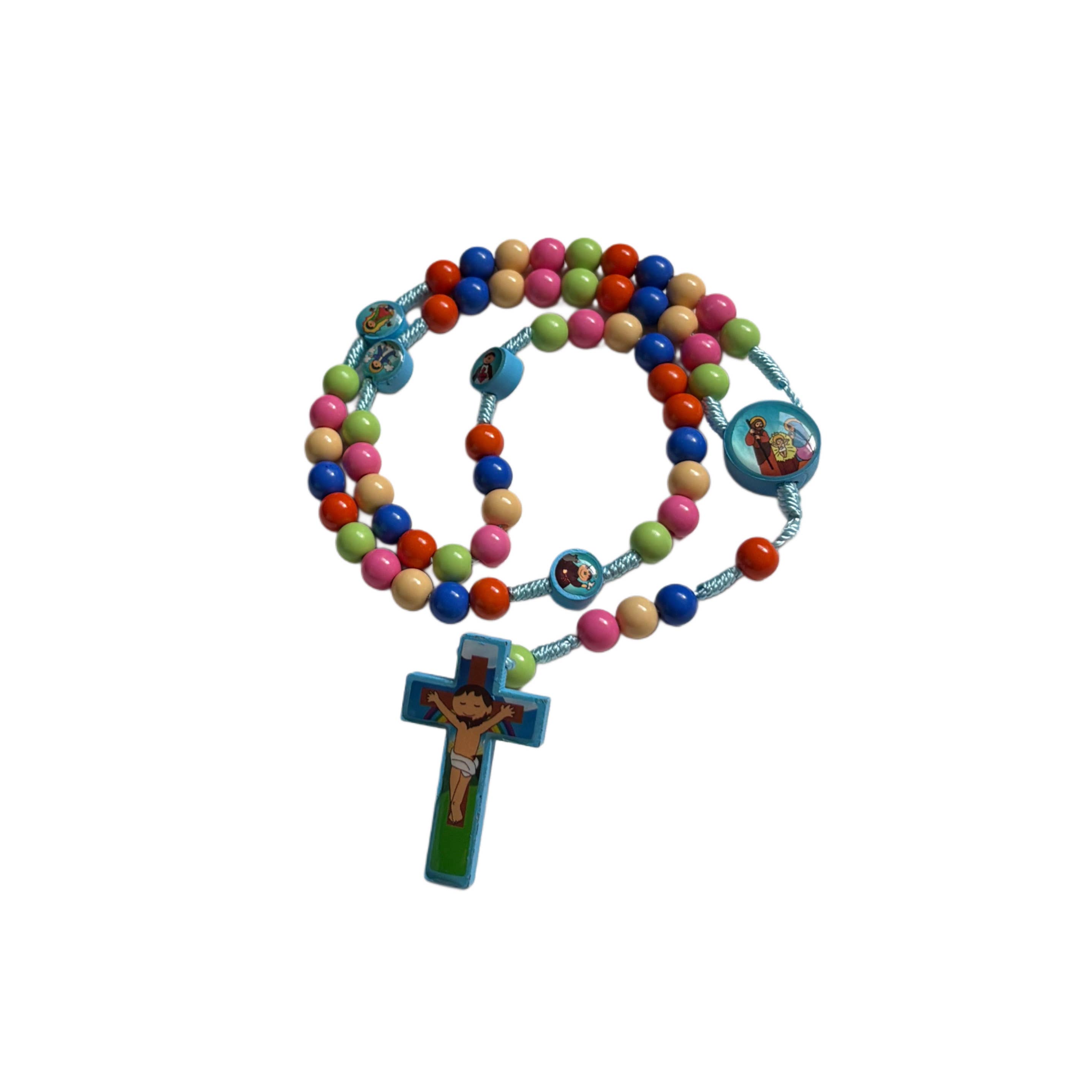 Oremus Mercy - Wholesale Prayer Beads Necklace - Child's Rosary Kit - BLUE   18"1