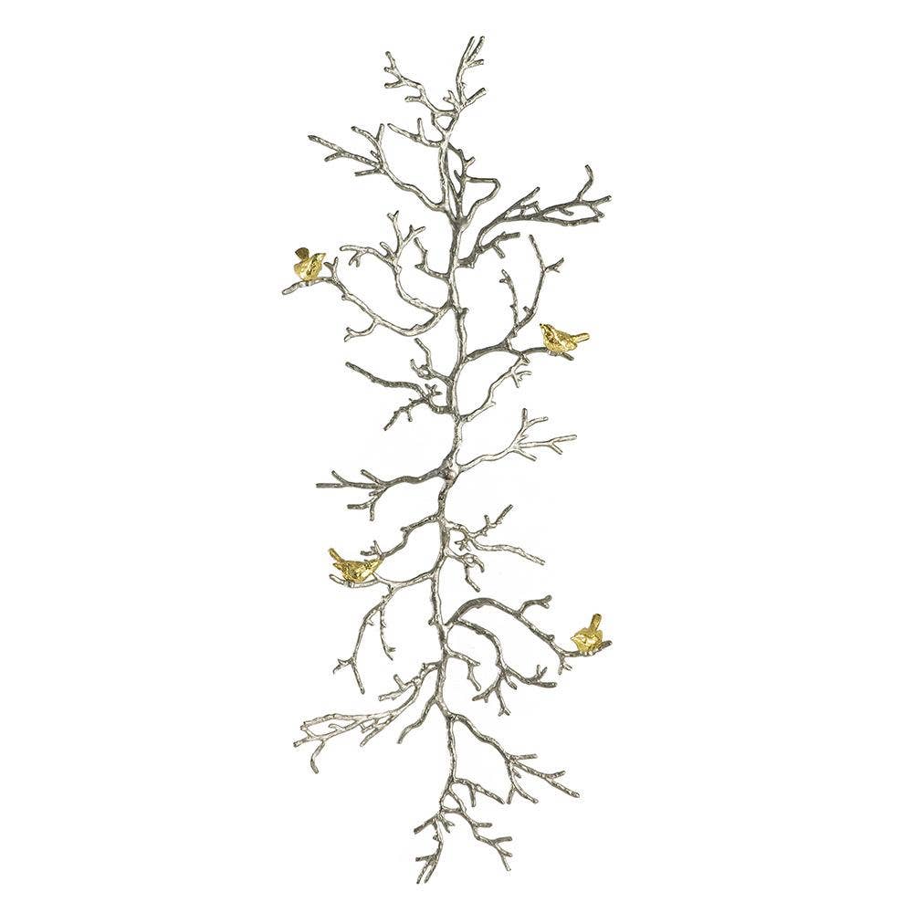 A&B Home Group Inc. - Vente Décoration murale - Décoration murale en forme de branche 35x13x5,5" - Argent/Or0