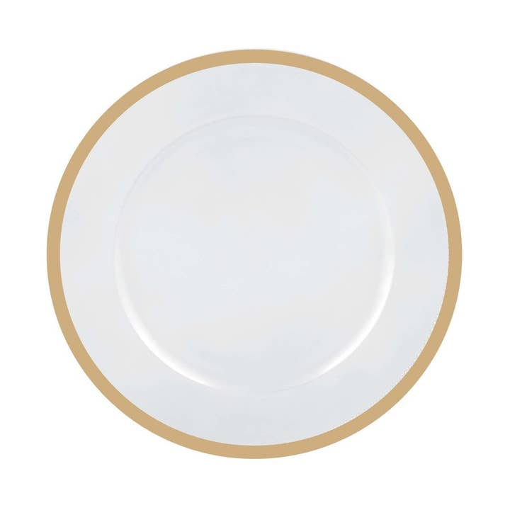 Luxe Party - Wholesale Charger plate - 13" Clear and Gold Plastic Charger Plate | 1 Charger0