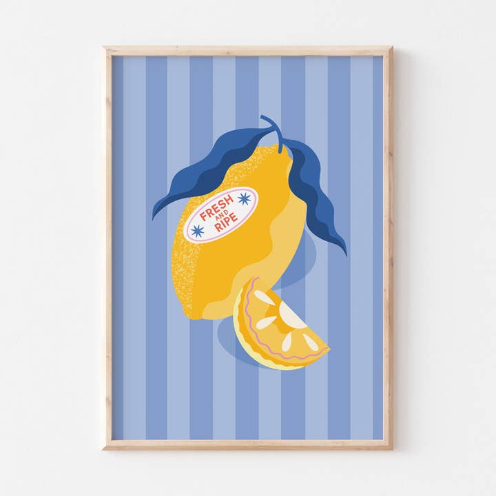 Fresh Lemon Art Print for wholesale by Melissa Donne Studio