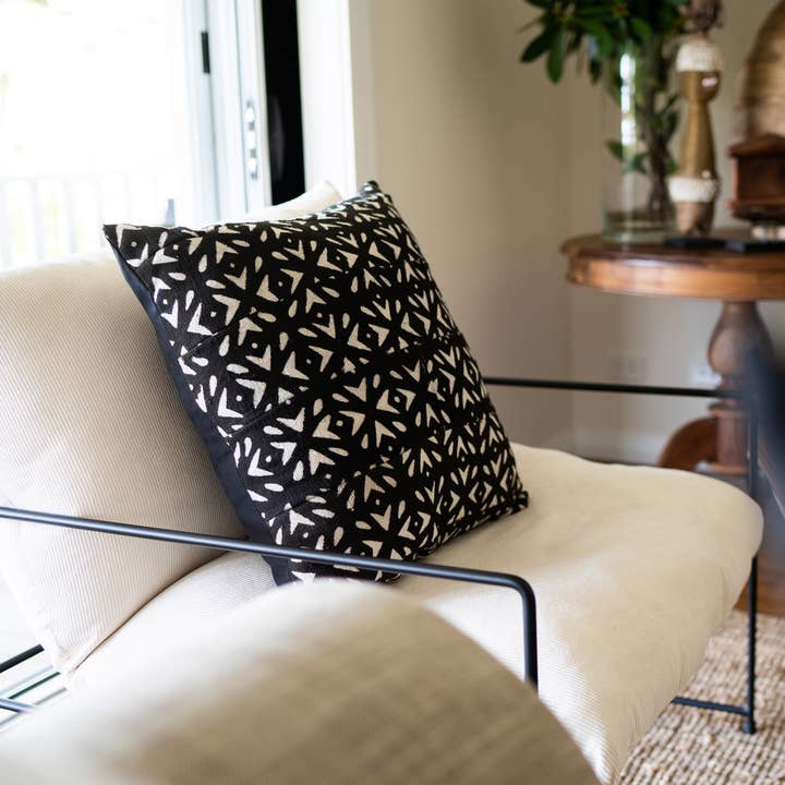 Mudcloth Cushion - Black 50x50cm  for wholesale by Craft Enterprises