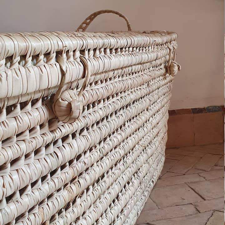 Melecraft - Wholesale Storage Bin - Wicker Storage Trunk -Palm Leaf Storage Chest Storage Basket2