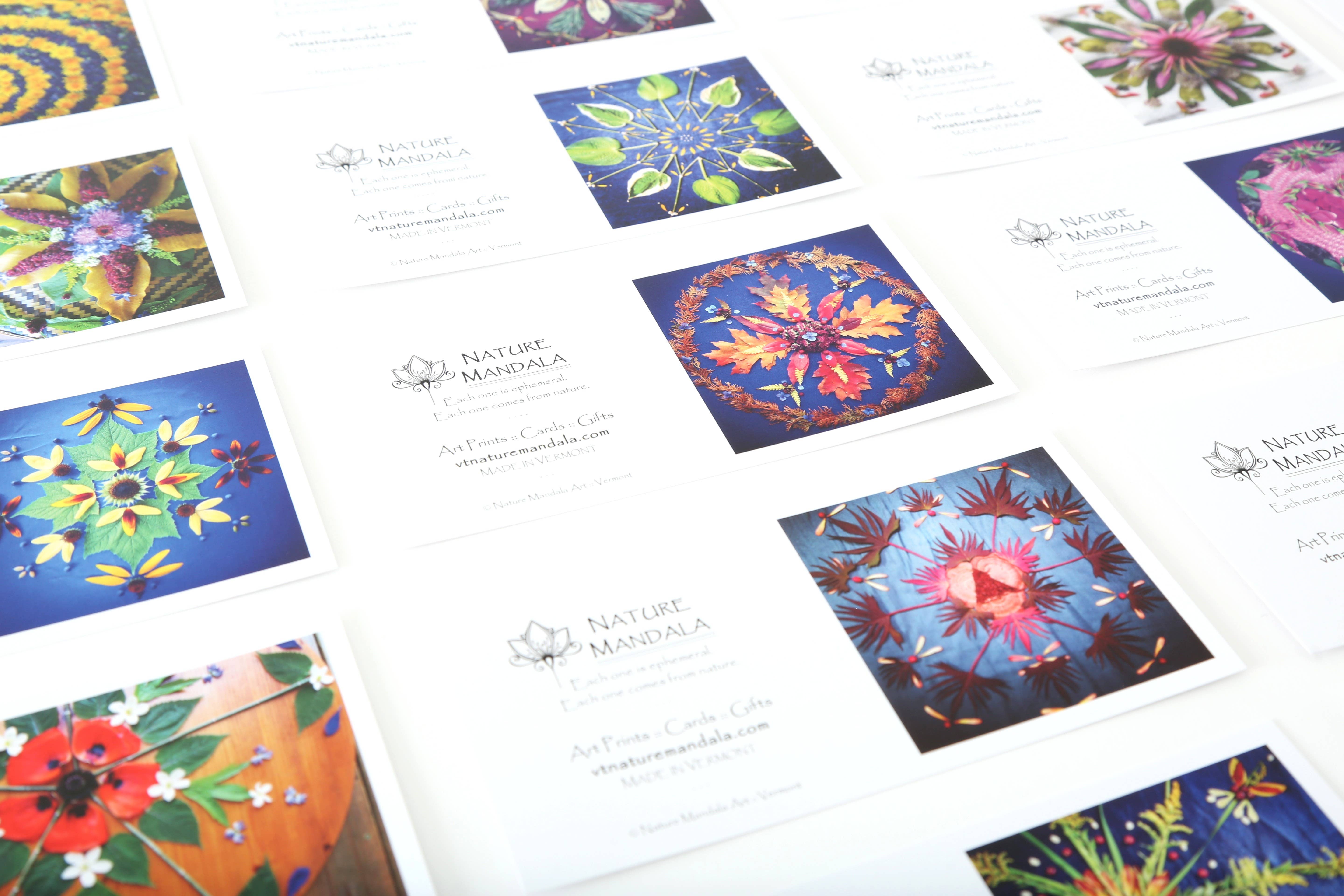 Nature Mandala Art - Wholesale Stationery/Notecard Set - Nature / Flower Mandala Gift Enclosures :: 4 Options5