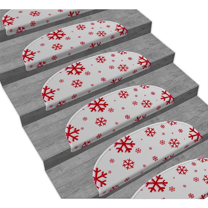 Vitaus 16 Staircase Rug Set Christmas Snowflake 3224 for wholesale by Vitaus