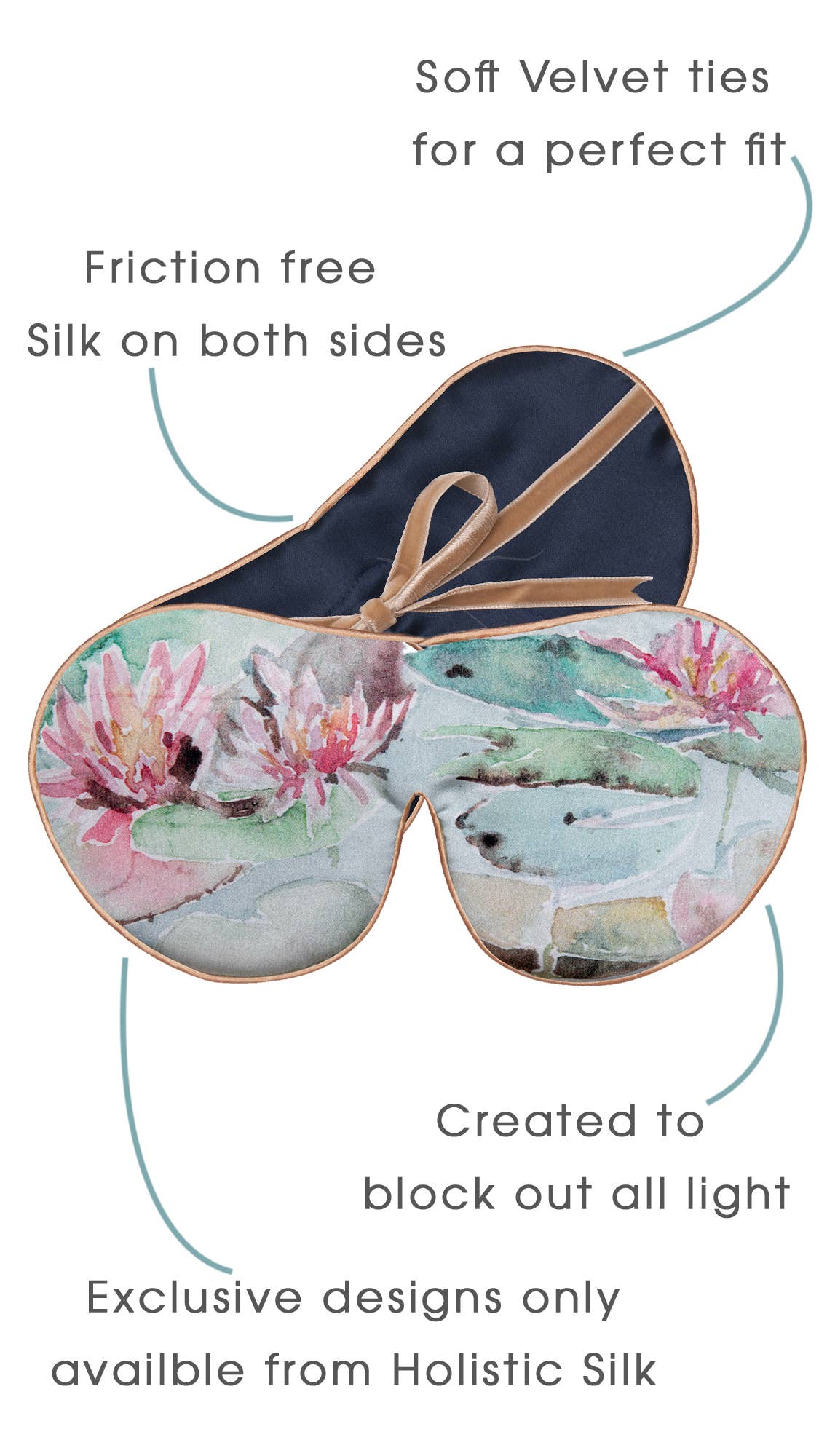 Holistic Silk Ltd - Wholesale Sleep/Eye Mask - Silk SleepMask | Beauty Sleep | Wellness EyeMask | Hydrangea2