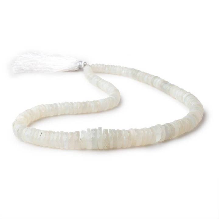Beads of Cambay - Wholesale Beads - 5-12mm Creamy White Moonstone Faceted Heshi Beads 16 inch 150 pieces