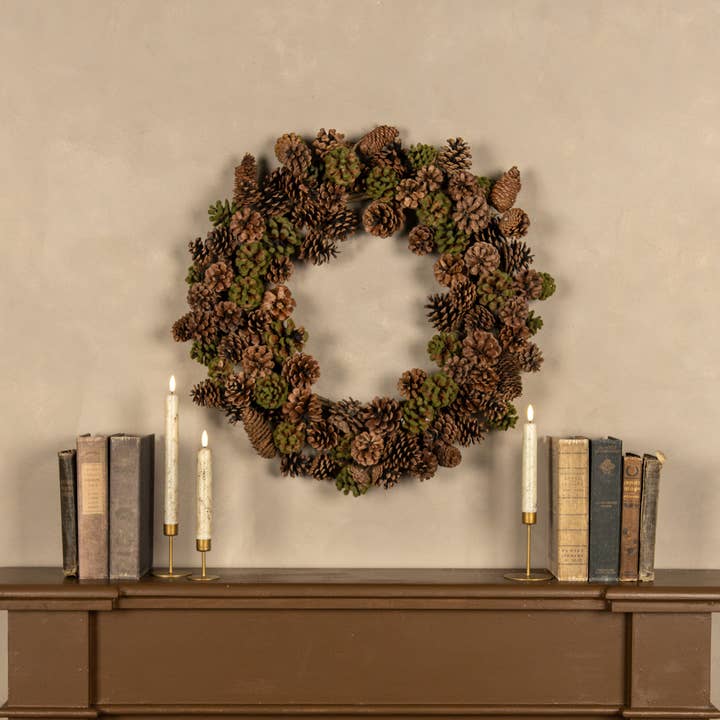 Ragon House - Venta al por mayor Corona - Corona de piñas musgosas de 24"