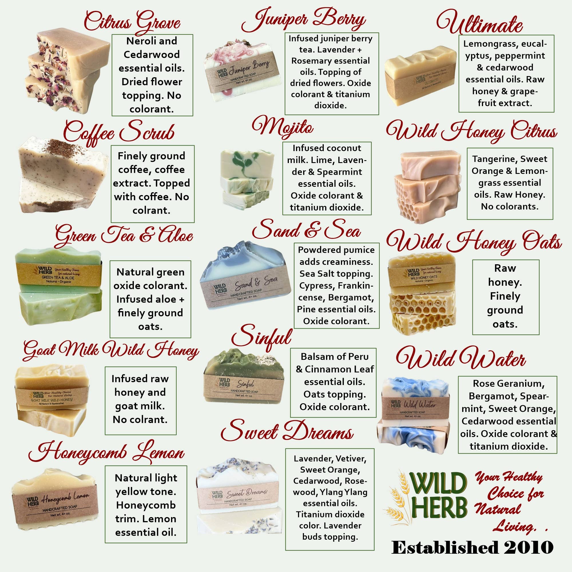 Wild Herb Soap Co - Wholesale Bar Soap - Natural Soap Bar + Wood Dish | Unique Gift Set1