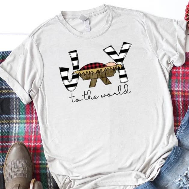 Camicia natalizia Joy to the World Manger per la vendita all'ingrosso da parte di Ashton Grove Ltd Co