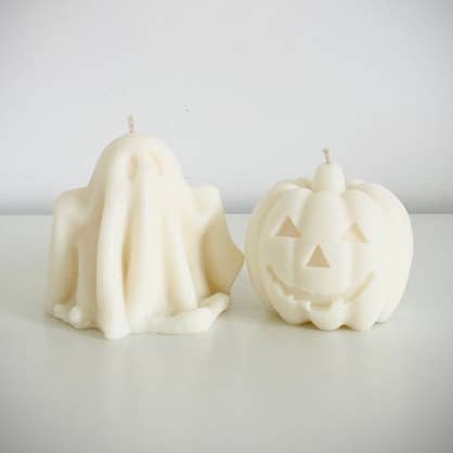 Hand gegoten kaars griezelige pompoen 🎃 voor wholesale door Sweet-Deco Creative