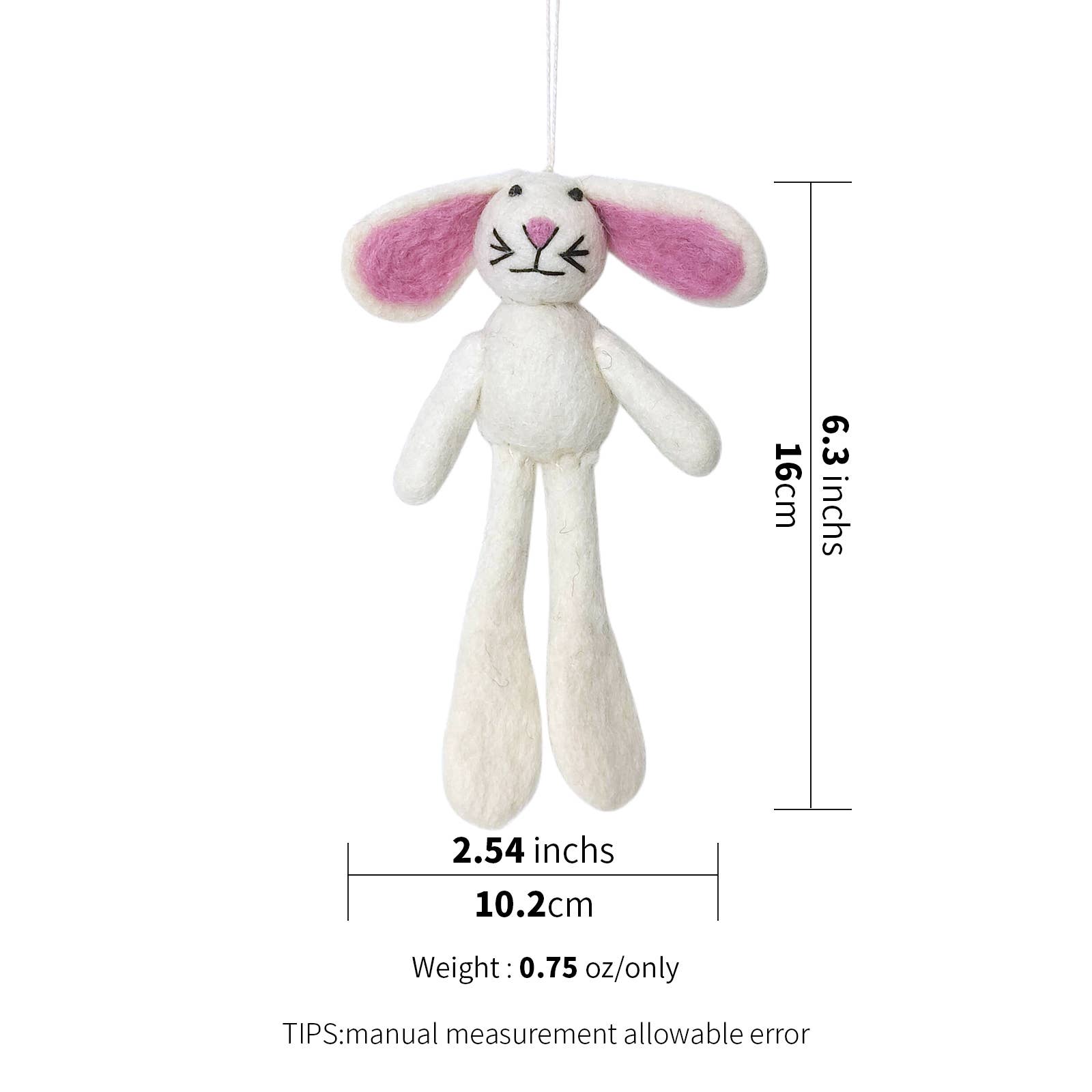 Sparkle Being – wholesale Ornament – Handmade Wool Felt Bunny Ornament – Cute Easter or Christmas Decoration4