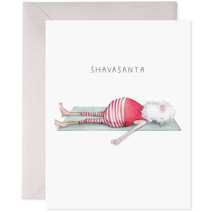 E. Frances Paper - Wholesale Christmas Card - Yoga Santa | "Shavasanta" Christmas Card