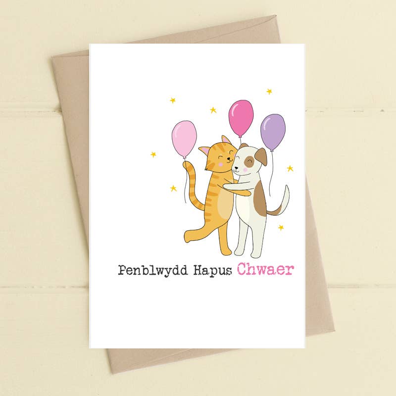 Dandelion Stationery - Vendita all'ingrosso Biglietti di auguri - Biglietto gallese - Penblwydd Hapus Chwaer (Buon compleanno sorella)0