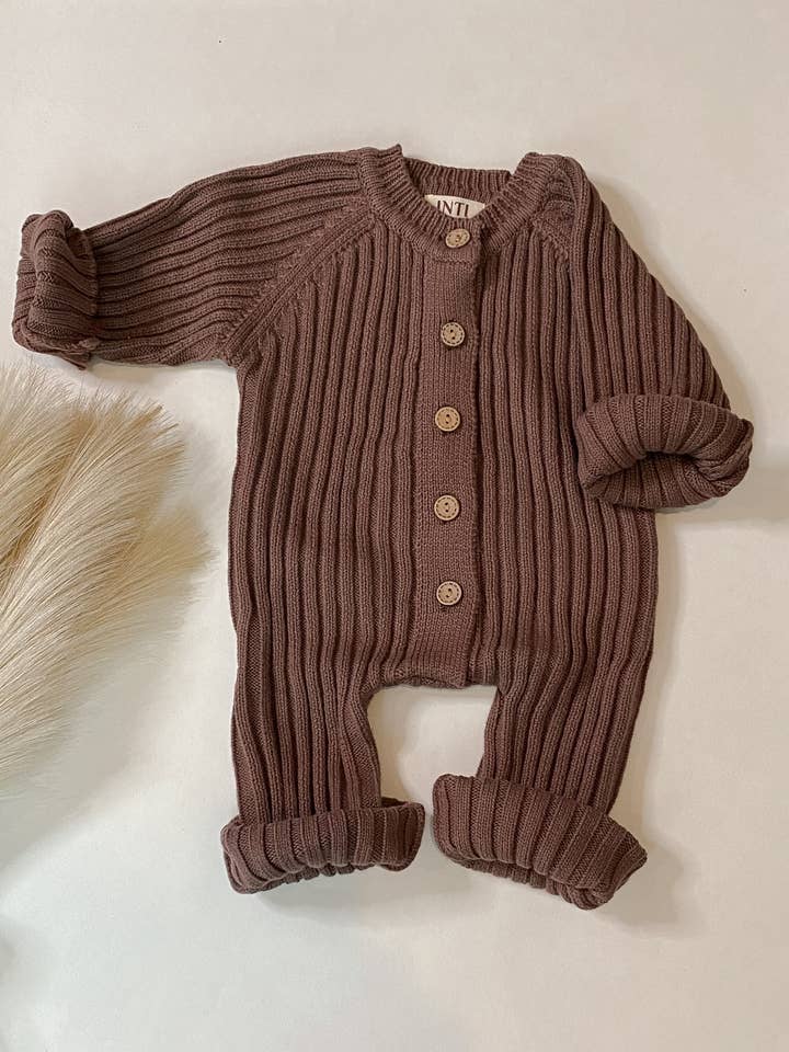 Ribbed Knitted Playsuit in Java for wholesale on Faire
