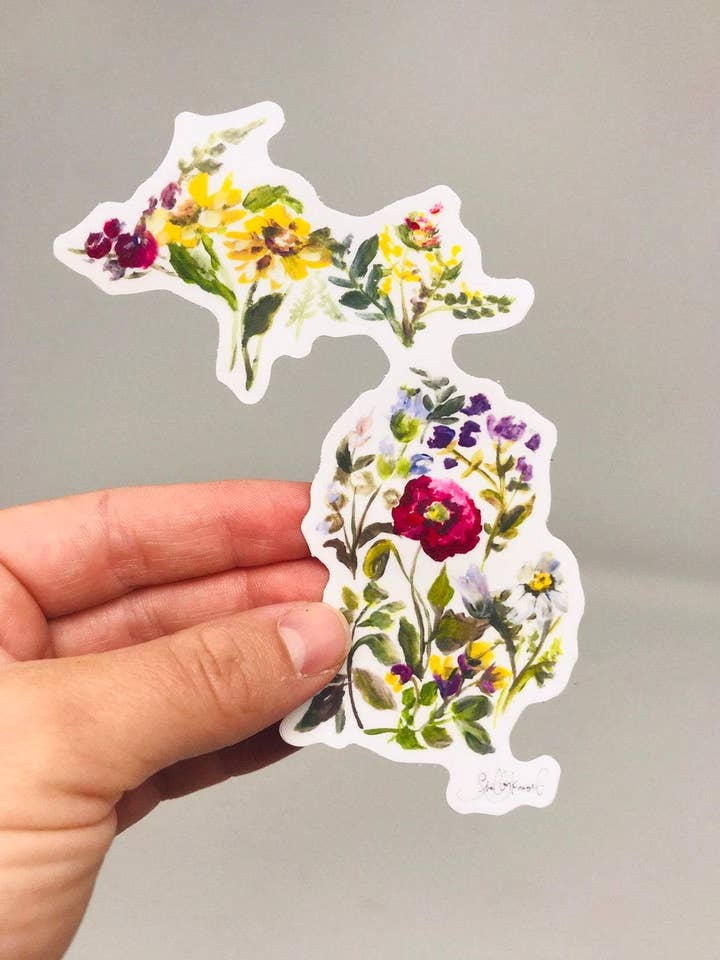 Aufkleber Michigan Floral für den Großhandel von Shelby Kregel Art and Design