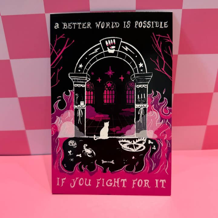 A Better World is Possible... If You Fight For It! Postcard - 10 Pack for wholesale by Liberal Jane Illustration