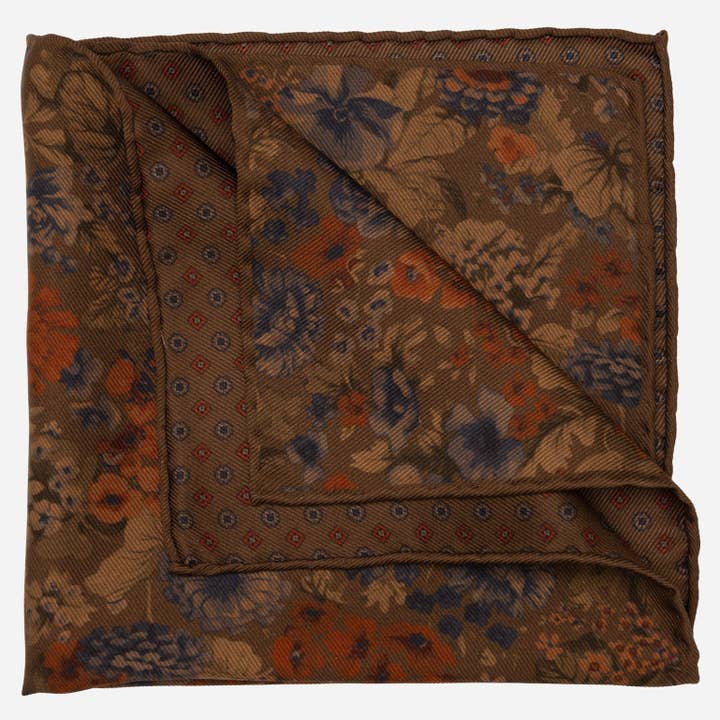 Vico - Pochette en Soie Double Face - Marron Argile pour la vente par Elizabetta Made in Italy USA