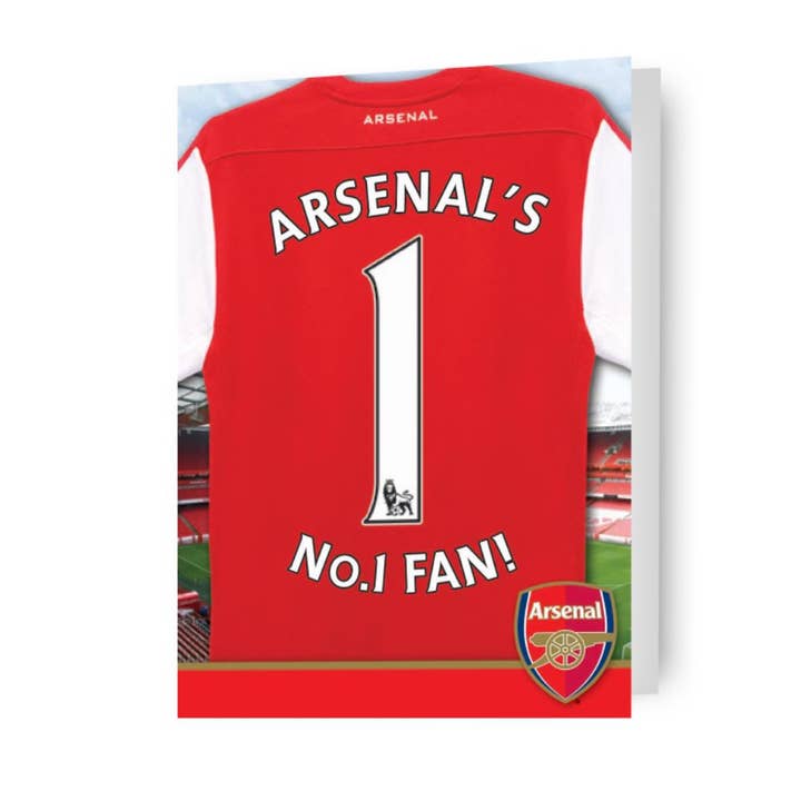 Arsenal FC 'No.1' Fan Birthday Card for wholesale by Danilo Promotions Ltd