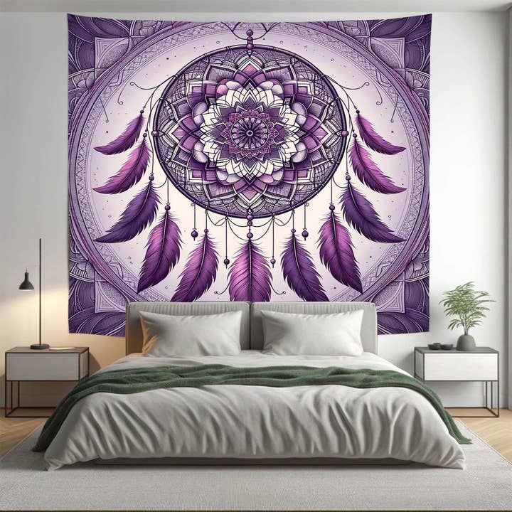 Tapiz tipo mandala con diseño de mandala, diseño psicodélico, para colgar en la pared, diseño bohemio para venta al por mayor de Adore India