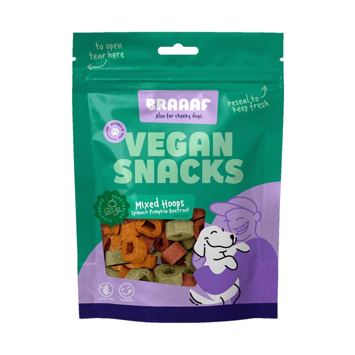 Braaaf Snack Végétalien Mélange de Cercles Épinards Potiron Betterave pour la vente par Hofman Animal Care