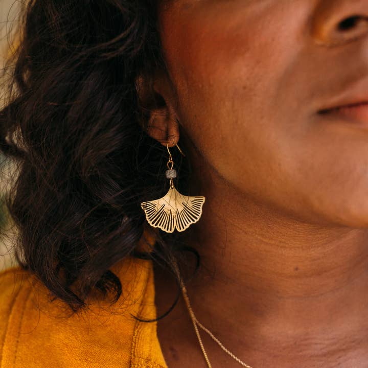 Crafts & Love – wholesale Dangle earrings – Ginko Earrings - Moonstone1