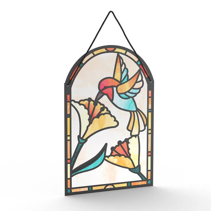 Thinking of You Hummingbird Suncatcher Card 5x7" for wholesale by Lovepop Cards