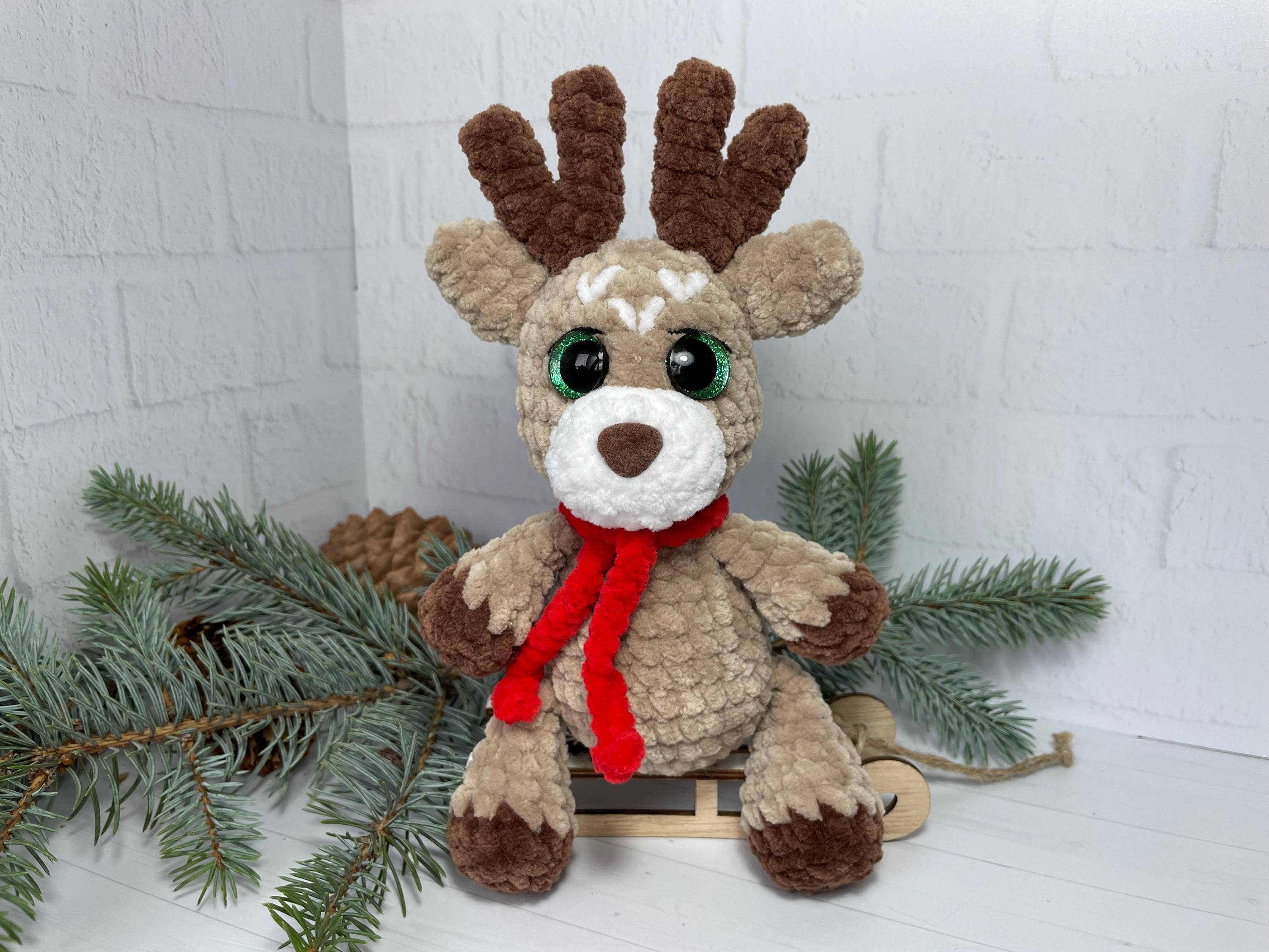 TOMOPOD LLC - Wholesale Stuffed/Plush Toy - Kids & Baby - Crochet Baby Christmas Reindeer, Amigurumi Xmas, Stuffed Toy4