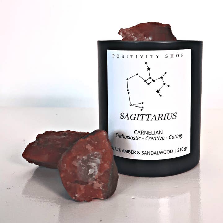 Sagittarius Soy Wax Constellation Candle | Carnelian for wholesale by Positivity Shop