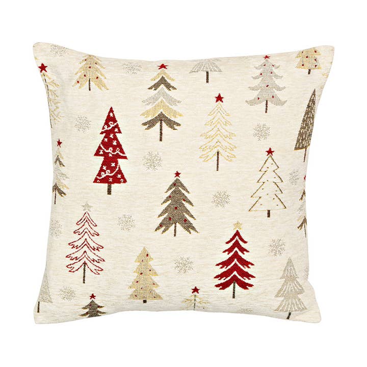 Wurm - Wholesale Christmas Decoration - Cushion cover Christmas tree decor made of fabric, beige (W/H) 45x45cm with zipper0