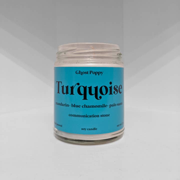 Ghost Poppy – wholesale Jar/filled candle – Turquoise Candle