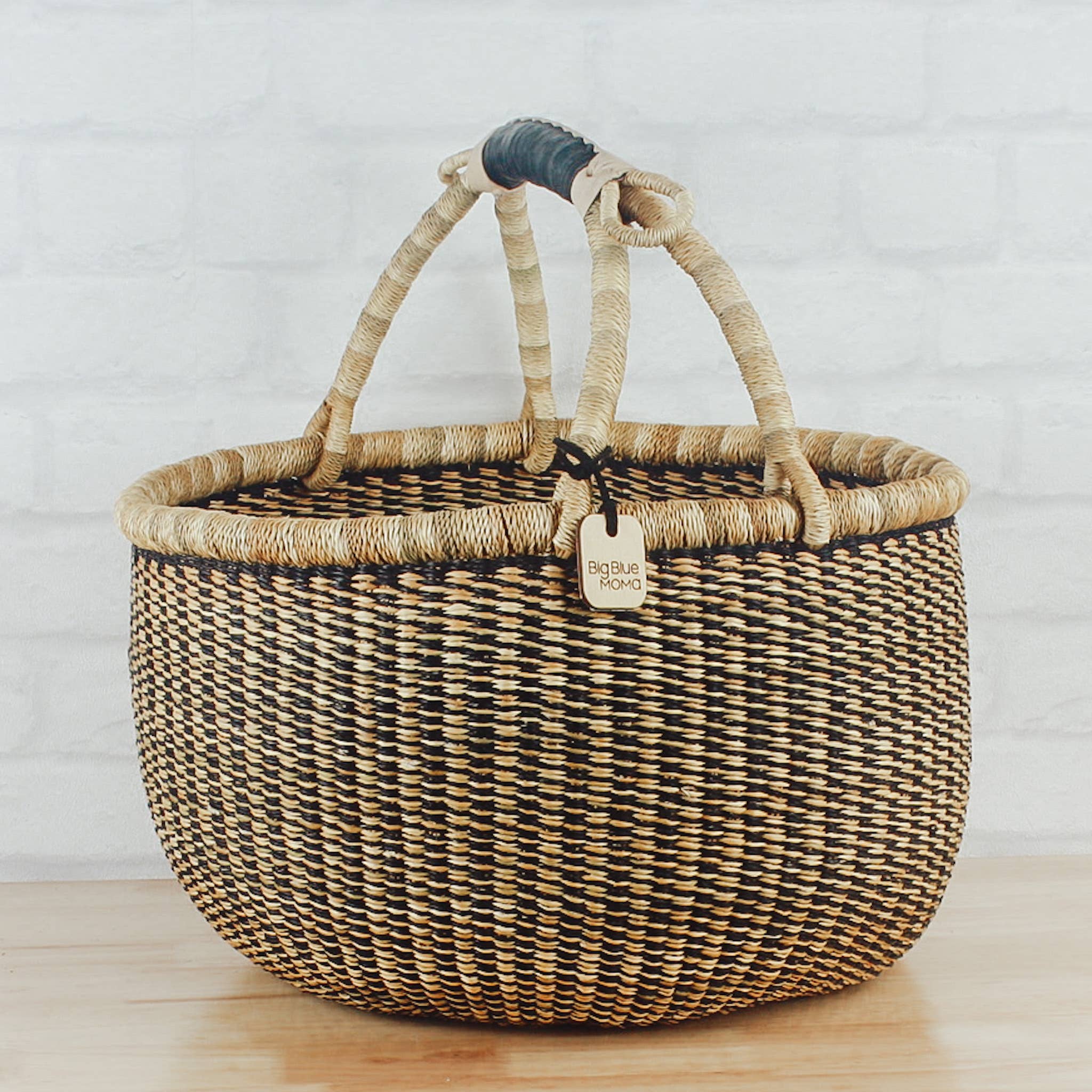 Big Blue Moma - Wholesale Basket - Round Basket Large - Natural Palette8