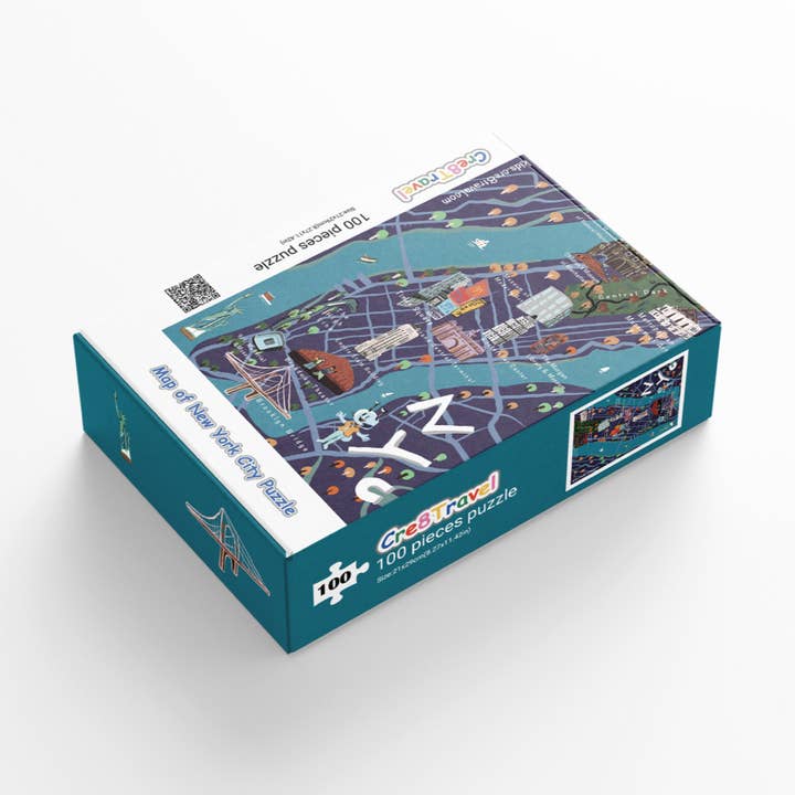 Explore New York City 100-Piece Puzzle with QR Code Map for wholesale by Cre8Travel
