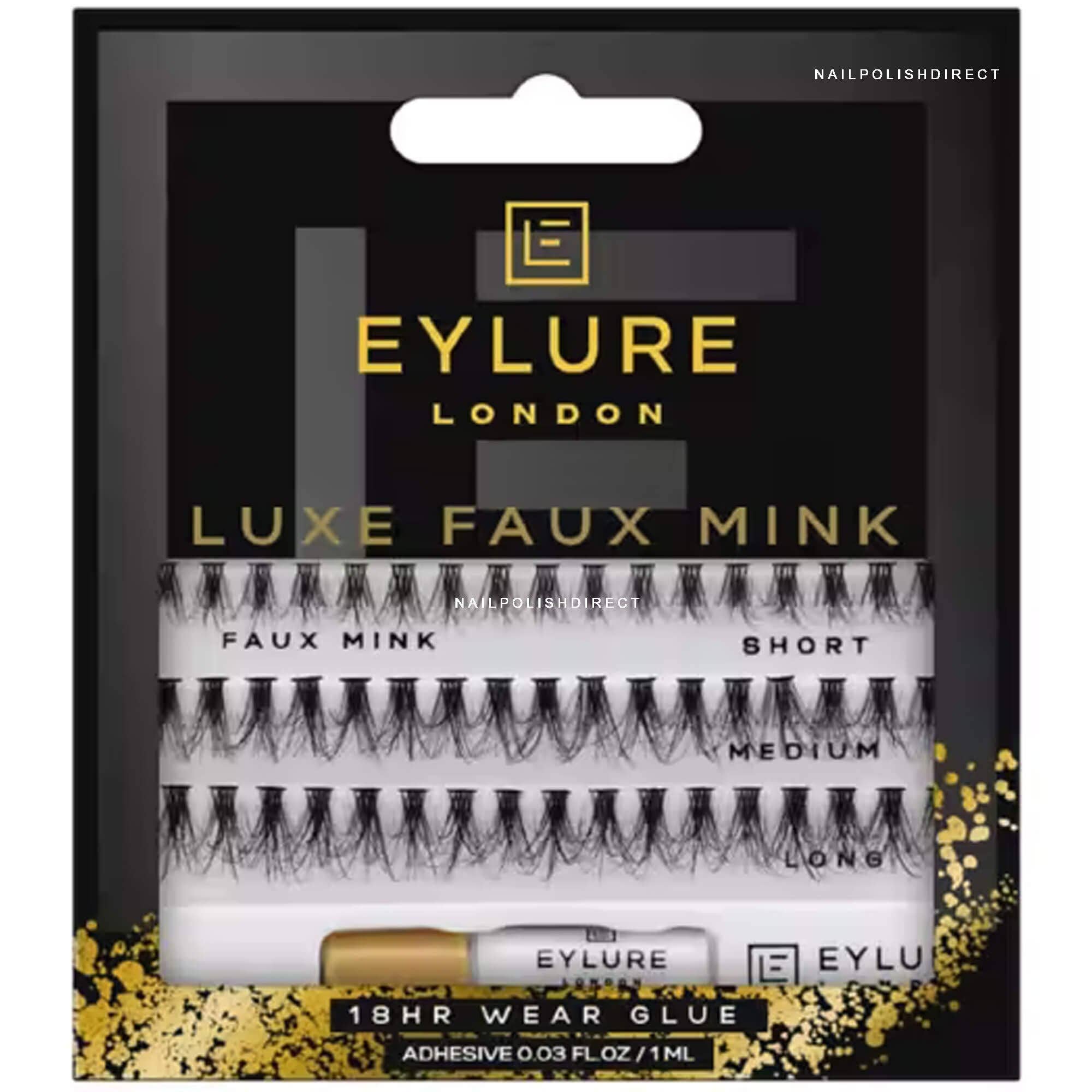 Beauty Goddess - Wholesale False/Fake Eyelashes - Eylure False Eyelashes - Luxe Faux Mink Individuals (Adhesive Included 1ml)0