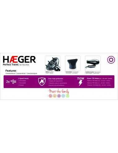 Haeger – Engroshandel Hårtørrer – Travel-tørrer PERFECT TRAVEL - 750 W3