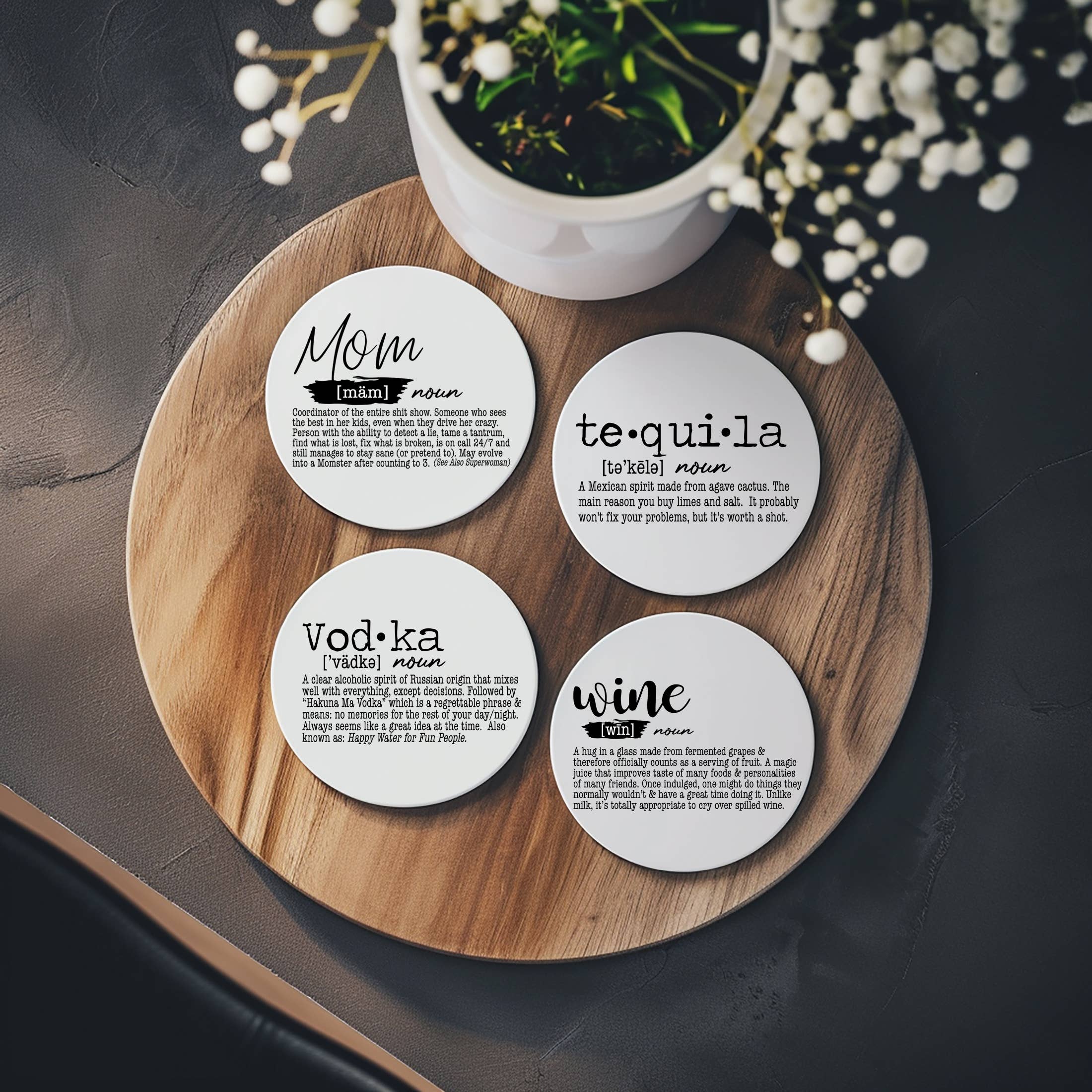 Gia Roma - Wholesale Coasters - Hilarious Housewarming Gifts, Funny Ceramic Coaster Humor35