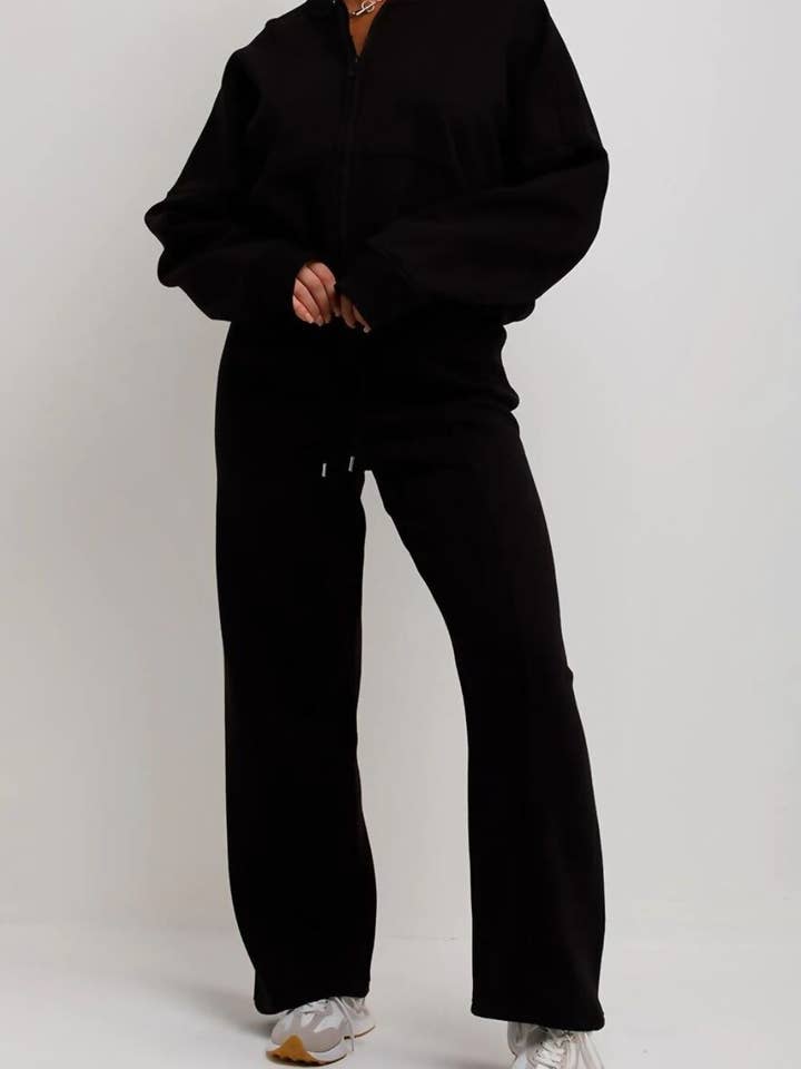 justyouroutfit - Wholesale Lounge Set - Women's - BOMBER SWEATSHIRT WITH STRAIGHT-LEG JOGGER