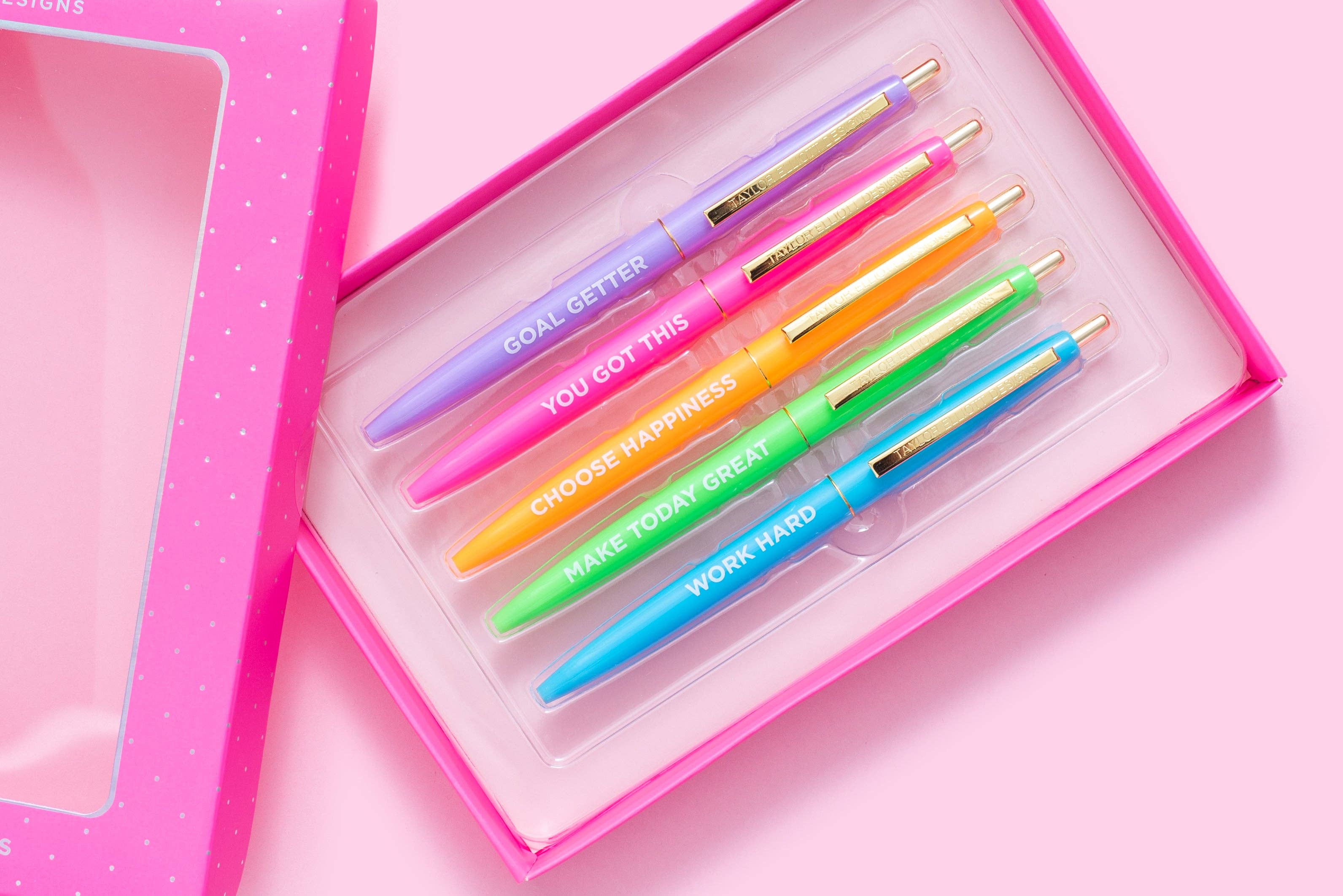 Taylor Elliott Designs - Wholesale Pen - Pen Set - Motivational - Asst Colors - 5 Piece Set1