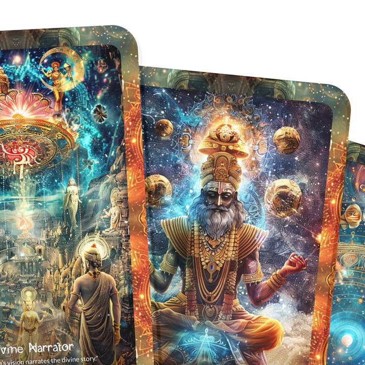Ibiza Tarot USA - Wholesale Tarot Cards - The Vision of Veda Vyasa Oracle Cards - 22 Oracle Cards - Guiding seekers through the divine visions of the great sage Veda Vyasa.7