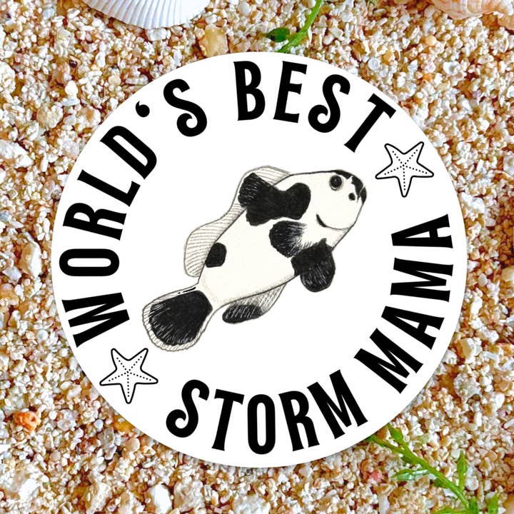 Autocollant Funny Clownfish Mama, passionné de récifs et de coraux pour la vente par Fins and Frags