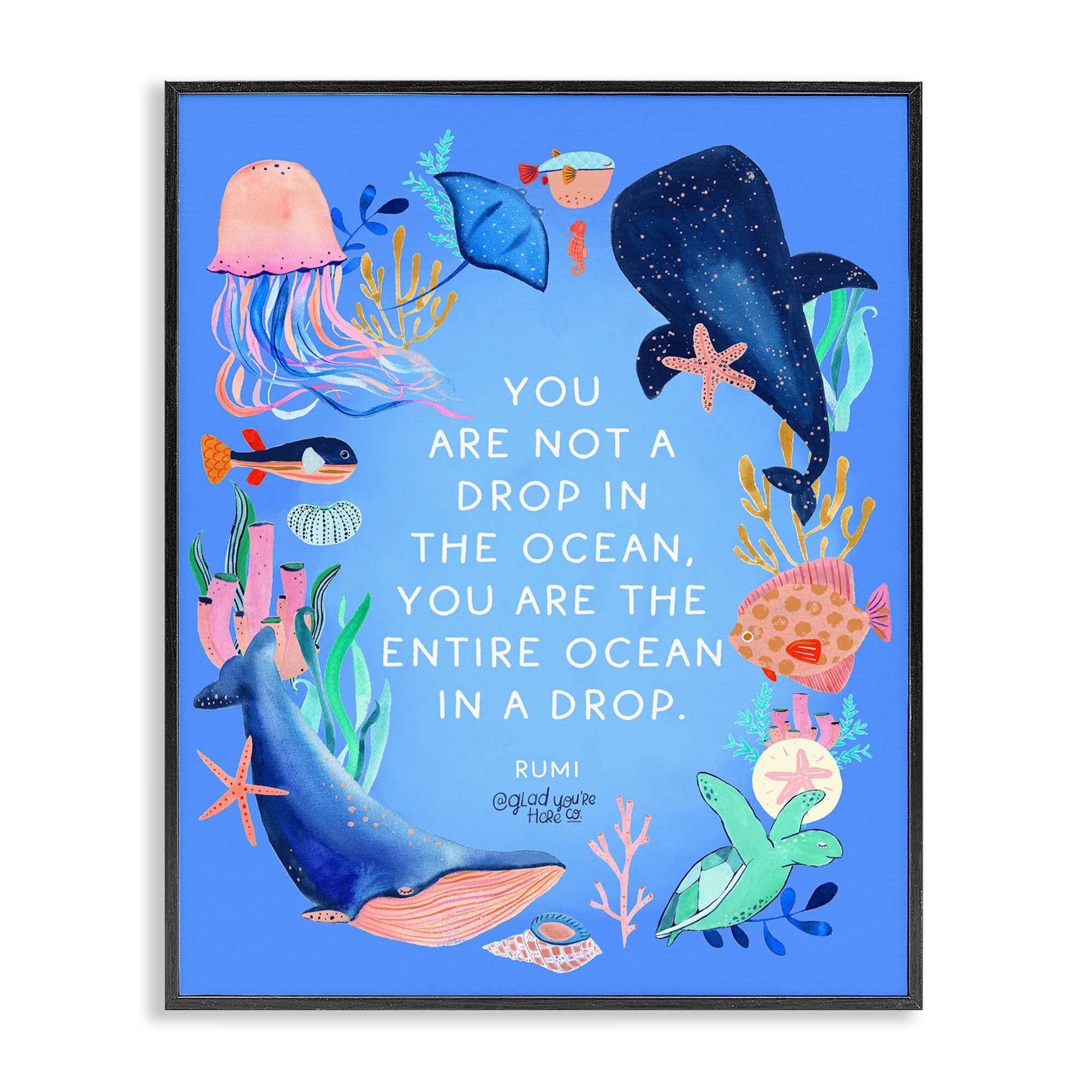 Stupell Industries - Wholesale Wall Sign - Entire Ocean In A Drop - Framed Wall Art0