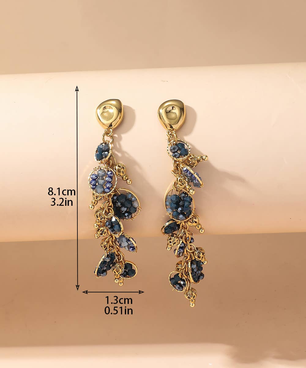 Blossom bijoux - Wholesale Dangle Earrings - BO Nail Stainless Steel Crystal Beads 25BOA0026