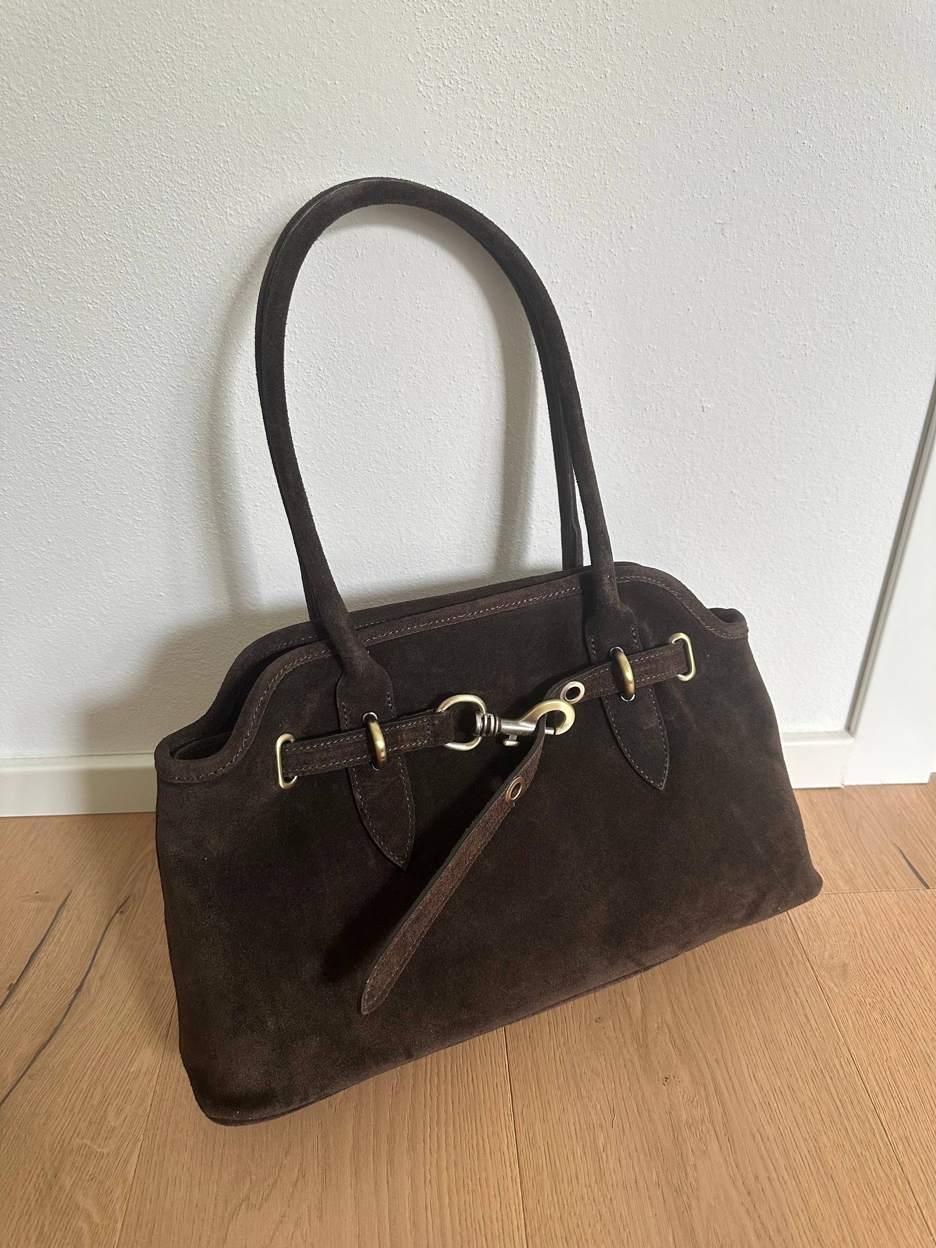 Zhade – Bolsa de ombro – Mulher por atacado – GRACE - bolsa de ombro em camurça genuína1